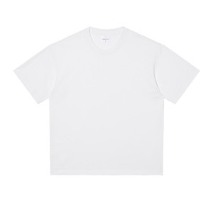 Maglietta 240g a maniche corte a doppio filato pesante da uomo estiva in cotone bianco tinta unita con spalle scoperte con Base personalizzata - Product Image 1