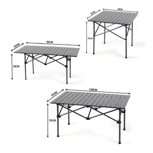 Picnic Table Camp Small Side Easy Portable Dinning Camping Tables High Quality Folding Black Metal Aluminum Outdoor Furniture