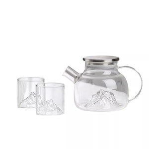 Juegos de té y teteras de vidrio resistente al calor para uso doméstico, una tetera y cuatro tazas para ver las montañas, y teteras para oficina. - Product Image 1