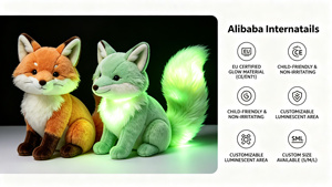 Peluche renard qui brille dans le noir, renard en peluche lumineux sans piles, vente en gros OEM, peluche douce personnalisée pour enfants, poupée en peluche pour dormir - Product Image 6
