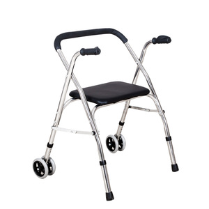 รถช่วยเดินแบบมีล้อ Ji Xinhong Walker Rollator ทำจากสแตนเลส พร้อมที่นั่งและล้อพับได้เพื่อช่วยในการเคลื่อนที่ - Product Image 1