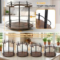 Étagère de rangement rotative en bois à 2 niveaux, 360° °   Organisateur rotatif pour épices de cuisine, salle de bain et maquillage
