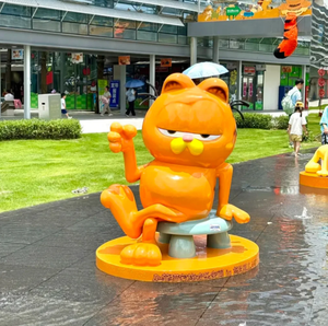 Lindo para <span class=keywords><strong>Garfield</strong></span> gato resina artesanía escultura fibra de vidrio mascota dibujos animados artesanía para decoración del hogar - Product Image 4