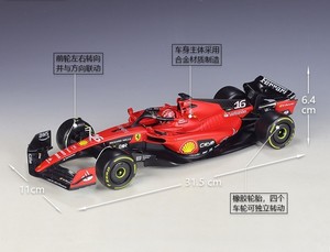 Modelo de Auto de Carreras de Fórmula <span class=keywords><strong>1</strong></span> SF23#16 #55 de 2023 de Alta Calidad a <span class=keywords><strong>Escala</strong></span> <span class=keywords><strong>1</strong></span>:<span class=keywords><strong>18</strong></span>, Juguete de Aleación con Casco para Decoración - Product Image 3