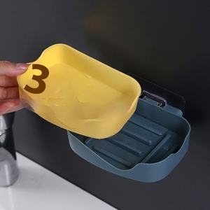 Support mural créatif pour savon, boîte à savon solide sans couture, drainant, en plastique, sans perforation, pour salle de bain - Product Image 3