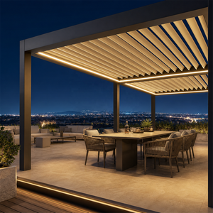 Pergola en aluminium thermolaqué RKOVE avec écran rétractable motorisé pour patio arrière - Product Image 5