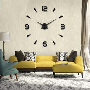 Luxe moderne 3D acrylique autocollant <span class=keywords><strong>horloge</strong></span> murale Creative Quartz Design silencieux auto-adhésif bricolage métal <span class=keywords><strong>horloge</strong></span> numérique pour salon - Product Image 4