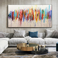 Décoration murale de luxe pour la maison, art mural, motifs abstraits colorés, peinture à l'huile peinte à la main, toile, peinture moderne, grande image pour
