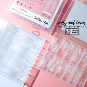 Venta al por mayor 120 Uds almohadilla de Gel suave transparente francés de doble forma para verter Ongles almendra extensión de puntas de uñas ataúd completo - Product Image 1