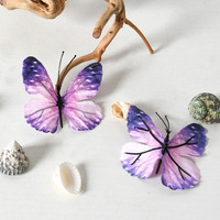 Accessoire de cheveux en tissu imprimé avec tête de papillon simulée en 3D, style chinois, rétro littéraire, décoration DIY