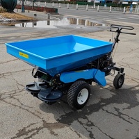 Épandeur de compostage manuel automoteur Épandeur de pelouse à double disque Épandeur d'engrais de jardin rotatif