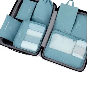 Wholesale Customized High Quality Clothes Compression Bag 7 Pcs Set Travel Foldable Packing Cubes - Product Image 5