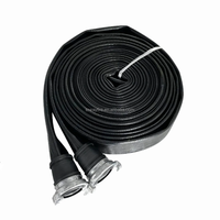 Tuyau d'incendie en caoutchouc Nitrile Layflat Dia1.5 "20M W.P.20BAR rouge en aluminium noir enduit Machino couplage anneau en