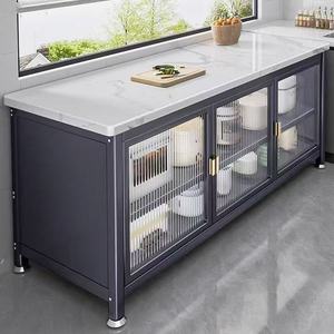 Étagère de rangement métallique pour cuisine, directement de l'usine, personnalisable, à trois niveaux, réglable, durable, pour vaisselle, meubles de maison, hôpital - Product Image 4