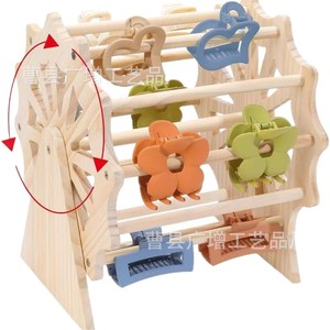 Soporte Giratorio de Madera con Forma de Rueda de la Fortuna para Pinzas de Pelo, Exhibidor Multicapa, Organizador de Escritorio, Soporte de Almacenamiento - Product Image 1