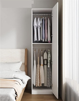 Garde-robe de placard à porte unique bon marché, combinaison de bois blanc garde-robe multifonctionnelle maison chambre