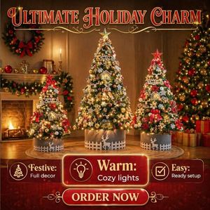 Décoration de Noël Flocon de Neige et Cerf Lumineux en PVC Doré de 150 cm, Emballage de 2,1 m pour Arbre de Noël - Fournisseur Distributeur - Product Image 2