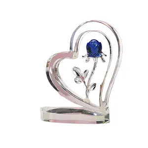 Großhandel profession elle Fabrik Souvenir Dekoration Geschenke Hochzeit Crystal Love Rose aufrecht für Valentinstag Gefälligkeiten