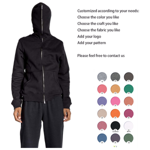 Sudadera con capucha de hombre al por mayor con cremallera completa, logotipo personalizado bordado y pedrería, de tela de rizo extragrande para la temporada de otoño - Product Image 2