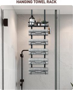 Organizzatore da appendere sopra la <span class=keywords><strong>porta</strong></span> in metallo <span class=keywords><strong>per</strong></span> <span class=keywords><strong>bagno</strong></span>, <span class=keywords><strong>porta</strong></span> <span class=keywords><strong>asciugamani</strong></span> a 6 livelli senza foratura <span class=keywords><strong>per</strong></span> piccoli bagni - Product Image 3
