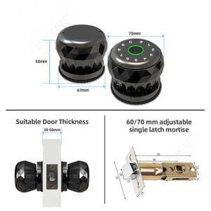 Aluminiumlegering Kleine knop Digitaal deurslot Tuya TTlock App Cloud Vingerafdruk Wachtwoord RFID-kaart Keyless Smart Lock Thuis Slaapkamer - Product Image 6