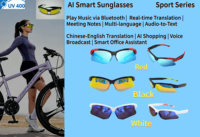 Lunettes de soleil intelligentes IA pour le cyclisme en extérieur avec appels vidéo, protection UV 400, lecture de musique et traduction en temps réel pour hommes et femmes