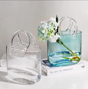 <span class=keywords><strong>Vase</strong></span> à fleurs en verre hydroponique moderne avec poignée, couleur personnalisée, design durable pour la décoration de mariage et utilisation écologique - Product Image 3