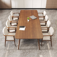 Table de Conférence Rectangulaire Moderne en Bois Massif, Design Minimaliste, Idéale pour Négociations et Salles de Formation – Vente Flash Usine