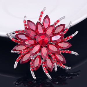 Atacado New Grande Flor De Cristal Broche das Mulheres Rhinestone Girassol Peito Flor Jóias Colar Flor Broche - Product Image 6