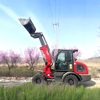 Chargeuse sur pneus articulée à flèche extensible, moteur diesel, 0,8 m³, 1500 kg, avec pompe haute efficacité