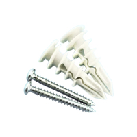 Chevilles murales en plastique pour cloisons sèches, vis 16*42, cheville auto-perceuse en nylon à fente pour cloisons sèches 5/8 * 1 5/8 pouces, chevilles pour cloisons sèches en stock