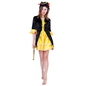 Disfraz <span class=keywords><strong>de</strong></span> Halloween, disfraz <span class=keywords><strong>de</strong></span> pirata para mujer adulta, vestido <span class=keywords><strong>de</strong></span> pirata dorado Noble para mujer, diseño elegante para fiesta - Product Image 2