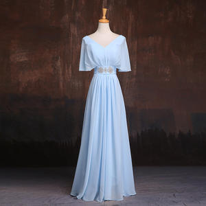 Champagne Jurken Plus Size Empire Taille Maxi Jurk Bruidsmeisje Jurken Trouwfeest - Product Image 5