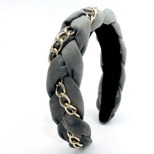 <span class=keywords><strong>Fascia</strong></span> a catena in oro da donna all'ingrosso con treccia e tessuto in velluto accessorio elegante <span class=keywords><strong>per</strong></span> ragazza - Product Image 1