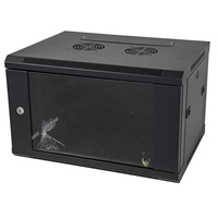 Armoire réseau murale à section unique 6U 19 pouces avec porte en verre trempé IP20 CE ROHS pour équipement de communication de données