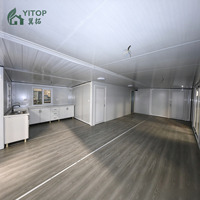 Maison conteneur de 40 pieds extensible à double aile, maisons mobiles 6 chambres, maison modulaire préfabriquée, logement temporaire pour camping extérieur