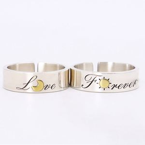 Valentine's Day Men Women Wholesale Adjustable Sun and Moon Engagement <b>Couple</b> <b>Ring</b> Forever Love Wedding Finger Jewelry - Product Image 2