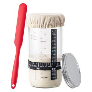 OEM ODM Pots en verre de 24 oz pour levain de sourde, vente en gros, fournitures de boulangerie pour la levée de la pâte et la cuisson du pain, pots hermétiques type boîte de Pétri - Product Image 1