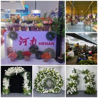 Backdrop Dinding Bunga Kain Putih dengan Mawar dan Hydrangea untuk Dekorasi Pernikahan, Latar Foto Booth Bunga, Dekorasi Acara