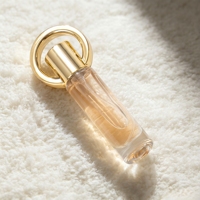 Flacon de parfum en verre borosilicate vide, rechargeable, de luxe, petit format (15 ml, 20 ml), avec couvercle unique personnalisé et boîte d'emballage.