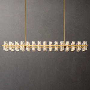 Fashion American Hotel Dining Room Light Fixture Luxury Black Led Chandelier Modern Rectangle Kitchen Island Brass Chandelier - Product Image 6