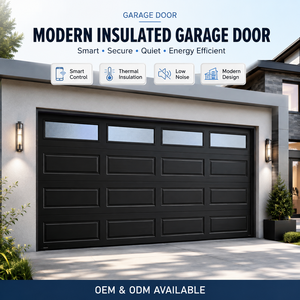 Porta da Garage Scorrevole Automatica in Acciaio Inox, Stile Americano, Antieffrazione, per Uso Commerciale Esterno, Isolata, con Sportello per 1 Auto - Product Image 2