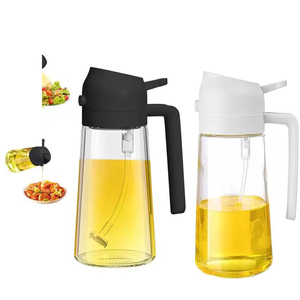 Nueva Experiencia en Ventas: Botella de Aceite 2 en 1 de 470 ml, Botella de Vidrio Premium de 16 oz con Rociador de Aceite de Oliva - Product Image 2