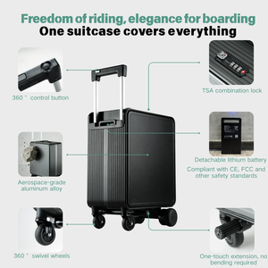 FUTUREJOY Maleta Eléctrica de 4 Ruedas con Scooter Integrado, Equipaje de Aluminio Inteligente para Viajes, Venta al Por Mayor - Product Image 4
