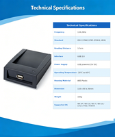 Lector/Grabador RFID ISO11784/785 FDX-B 134.2KHz para Etiquetas de Vidrio, Etiquetas de Oreja, Gestión de Animales