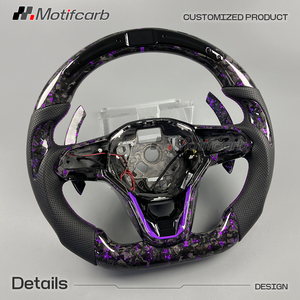 Volante de Fibra de Carbono Forjado Personalizado en Morado con LED Inteligente de RPM para Volkswagen Golf MK8 R GTI Touareg Jetta Tiguan 2020-2025 - Product Image 3