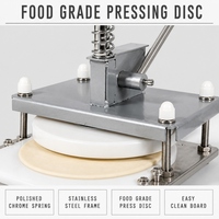 Presse à pâte à pizza manuelle HNRB, force de pression de 300 kg, réglable de 18 à 36 cm, en acier inoxydable, pour base de pizza de boulangerie, vente en gros