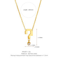 Collar de Moda con Colgante de Acero Inoxidable 316L Chapado en Oro de 18K, Signo de Interrogación con Zirconia, para Mujer
