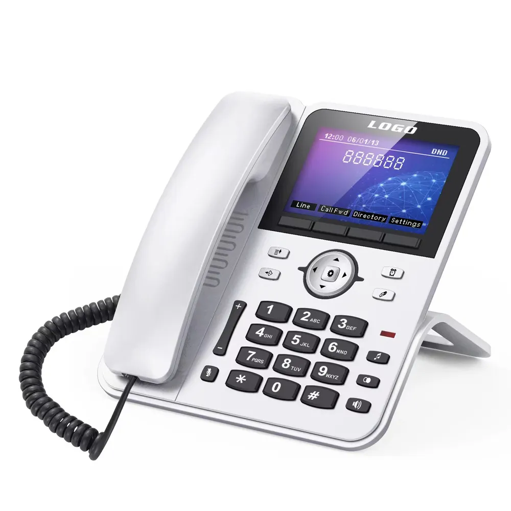 2022オフィスホテル用の4つのSIP回線アカウント互換IPABXシステムを備えた新しいVoIPビジネスIP電話