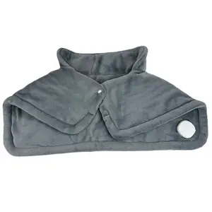 Heating Pad Suitable For Shoulder And Neck Support Flannel Washable Due To Detachable Controller Gray